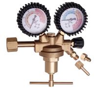 TC TECHNIC Riduttore di pressione azoto 40 bar con adattatore SAE, regolatore gas in ottone per N₂ fino a 200 bar, set con attacco SAE da 1/4", 40 m3/h, manometro 60 mm