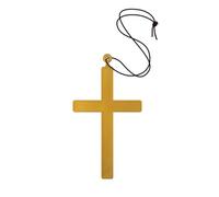 TC Toys - Collana con croce dorata per costume da monaco e sacerdote | 23 cm deluxe per costume religioso con cordino da 80 cm