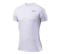TCA Atomic Maglia per Palestra Uomo Sport - Maglietta Running - Maglie da Corsa a Maniche Corte - Abbigliamento Fitness - Bianco, XL