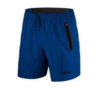 TCA Elite Tech Pantaloncini Palestra Uomo - con Tasche Laterali con Zip - Pantaloni Corti Sportivi da Corsa - Blu, S