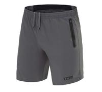 TCA Elite Tech Pantaloncini Palestra Uomo con Tasche Laterali - Pantaloncini Running Uomo - Pantaloni Corti Sportivi da Corsa e Allenamento - Abbigliamento Sportivo - Grigio, S