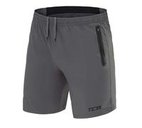 TCA Elite Tech Pantaloncini Palestra Uomo - con Tasche Laterali con Zip - Pantaloni Corti Sportivi da Corsa - Grigio, XL