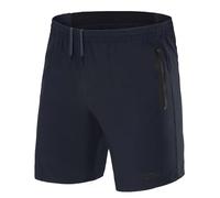 TCA Elite Tech Pantaloncini Palestra Uomo - con Tasche Laterali con Zip - Pantaloni Corti Sportivi da Corsa - Blu Scuro, S