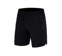 TCA Elite Tech Pantaloncini Palestra Uomo con Tasche Laterali - Pantaloncini Running Uomo - Pantaloni Corti Sportivi da Corsa e Allenamento - Abbigliamento Sportivo - Nero/Bianco, S