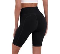 TCA Equilibrium Yoga Pantaloncino Corto a Vita Alta da Donna con Tasca Laterale - Nero, S