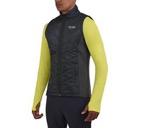 TCA Excel Runner Gilet da Corsa da Uomo Sportivo Termico con Tasche Zip - Verde Scuro, M