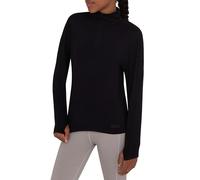 TCA Fusion Quickdry Maglia da Corsa A Manica Lunga da Bambina con Colletto e Mezza Zip - Nero, 12-14 Anni