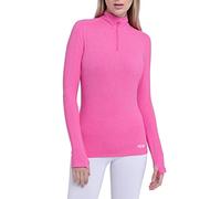 TCA Fusion Quickdry Maglia da Corsa A Manica Lunga da Donna con Colletto e Mezza Zip - Rosa, XS