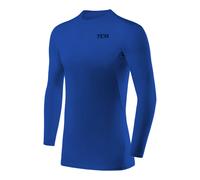 TCA Hyperfusion Compression Base Layer Maglia Manica Lunga sotto Maglia da Uomo - Girocollo - Blu Acceso, XL