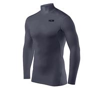 TCA Hyperfusion Compression Base Layer Maglia Manica Lunga sotto Maglia da Uomo - Collo Alto - Grigio Scuro (Collo Alto), XXL
