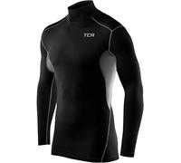 TCA Hyperfusion Compression Base Layer Maglia Manica Lunga sotto Maglia da Uomo - Collo Alto - Nero/Grigio Chiaro (Collo Alto), M