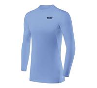 TCA Hyperfusion Compression Base Layer Maglia Manica Lunga sotto Maglia da Uomo - Girocollo - Azzurro, L