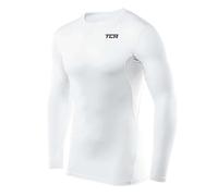 TCA Hyperfusion Compression Base Layer Maglia Manica Lunga sotto Maglia da Uomo - Girocollo - Bianco, XXL