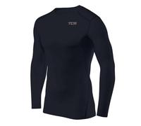 TCA Hyperfusion Compression Base Layer Maglia Manica Lunga sotto Maglia da Uomo- Girocollo/Collo Alto - Blu Scuro, XL