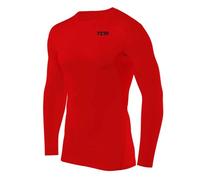 TCA Hyperfusion Compression Base Layer Maglia Manica Lunga sotto Maglia da Uomo - Girocollo - Rosso, XXL