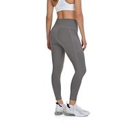TCA Leggings 7/8 a Vita Alta da Donna - Leggings Morbidissimi con Controllo Pancia e 2 Tasche Laterali Aperte per Corsa, Palestra e Yoga - Charcoal/Grey, XS