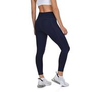 TCA Leggings 7/8 a Vita Alta da Donna - Leggings Morbidissimi con Controllo Pancia e 2 Tasche Laterali Aperte per Corsa, Palestra e Yoga - Navy Blazer, L
