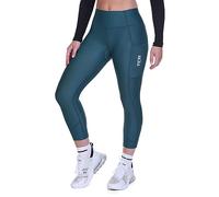 TCA Leggings da Ciclismo 3/4 Imbottiti per Donne. Pantaloncini da Bici a Vita Alta Traspiranti con Tasche UPF 50+ Antiscivolo e Asciugatura Rapida - Blu, L