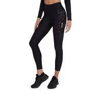 TCA Leggings da Ciclismo 3/4 Imbottiti per Donne. Pantaloncini da Bici a Vita Alta Traspiranti con Tasche Antiscivolo e Asciugatura Rapida - Nero Grafico, M