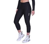 TCA Leggings da Ciclismo 3/4 Imbottiti per Donne. Pantaloncini da Bici a Vita Alta Traspiranti con Tasche UPF 50+ Antiscivolo e Asciugatura Rapida - Nero, L