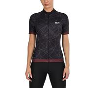 TCA Maglia da Ciclismo da Donna Maglia Leggera a Maniche Corte per Bicicletta - Fit Atletico con 3 Tasche Posteriori per Ciclismo - Black Graphic, M