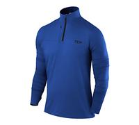 TCA Maglia Termica Uomo Fusion PRO - Sottogiacca Moto con Maniche Lunghe e Zip - Maglia Termica Tecnica Uomo con Manica Lunga - Abbigliamento Termico Moto e da Corsa - Blu, L