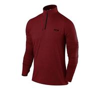 TCA Maglia Termica Uomo Fusion PRO - Sottogiacca Moto con Maniche Lunghe e Zip - Maglia Termica Tecnica Uomo con Manica Lunga - Abbigliamento Termico Moto e da Corsa - Rosso, S