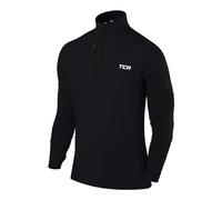 TCA Maglia Termica Uomo Fusion PRO - Sottogiacca Moto con Maniche Lunghe e Zip - Maglia Termica Tecnica Uomo con Manica Lunga - Abbigliamento Termico Moto e da Corsa - Nero/Nero, XL