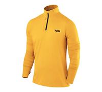 TCA Maglia Termica Uomo Fusion PRO - Sottogiacca Moto con Maniche Lunghe e Zip - Maglia Termica Tecnica Uomo con Manica Lunga - Abbigliamento Termico Moto e da Corsa - Giallo, XL
