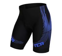 TCA Pantaloncini Ciclismo Imbottiti Slipstream da Uomo, Asciugatura Rapida, Traspiranti e Anti-Scivolo con Tasca Posteriore con Zip. Ideali per Il Ciclismo - Nero/Blu, M