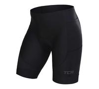 TCA Pantaloncini Ciclismo Imbottiti Slipstream da Uomo, Asciugatura Rapida, Traspiranti e Anti-Scivolo con Tasca Posteriore con Zip. Ideali per Il Ciclismo - Black Stealth, XL