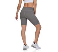 TCA Pantaloncini da Yoga a Vita Alta da Donna - Pantaloncini Biker Morbidissimi con Controllo Pancia e 2 Tasche Laterali Aperte per Corsa, Palestra e Allenamento - Charcoal/Grey, L