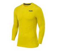 TCA PRO Performance Compression Base Layer Top Termico da Bambino Manica Lunga - Giallo Elettrico, L Ragazzi (10-12 Anni)