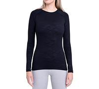 TCA SuperThermal Maglia Termica Donna Sportiva - Maglietta Manica Lunga Invernale - Magliette Termiche - Maglie Invernali - Intimo Termico Tecnico Sci - Maglia Intima Quickdry - Nero (Mimetico), XS