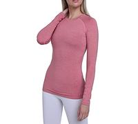 TCA SuperThermal Maglia Termica Donna Sportiva - Maglietta Manica Lunga Invernale - Magliette Termiche - Maglie Invernali - Intimo Termico Tecnico Sci - Maglia Intima Quickdry - Rosa Scuro, L