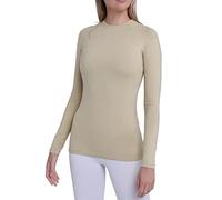 TCA SuperThermal Maglia Termica Donna Sportiva - Maglietta Manica Lunga Invernale - Magliette Termiche - Maglie Invernali - Intimo Termico Tecnico Sci - Maglia Intima Quickdry - Beige, S