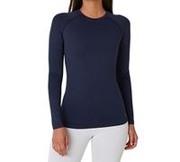 TCA SuperThermal Maglia Termica Donna Sportiva - Maglietta Manica Lunga Invernale - Magliette Termiche - Maglie Invernali - Intimo Termico Tecnico Sci - Maglia Intima Quickdry - Blu Scuro, L