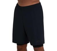 TCA Ultra Pantaloncini Uomo Palestra 2 in 1 - Pantaloncini Sportivi da Corsa - Running Shorts con Pantaloncino a Compressione Interno- Nero (Tasca Posteriore), S