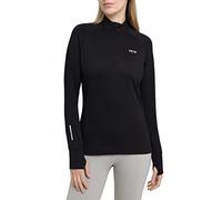 TCA Winter Run Donna Top da Corsa A Manica Lunga con Mezza Zip - Nero, M