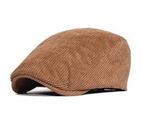 TCAX Coppola Uomo Autunno E Inverno Ornitorinco Cammello Velluto A Coste Berretto Edera Papà Casual da Strillone Cappello da Donna di Grandi Dimensioni, Cammello, 56-60Cm