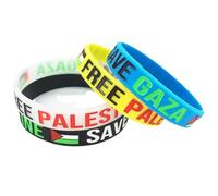 TCBEISITE 20Pcs Silicone Free Palestina Braccialetto Palestina Bandiera di Gaza Libertà Araba per Palestinesi Sostegno Palestina Braccialetti Per Uomini Donne, Medium, hauyne