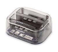 Tccmebius TCC-S866-DE USB 3.0 a SATA Dual bay Esterno Docking Station per Disco Rigido con USB 3.0 Hub e Lettore di Schede, per 2,5 3,5 Pollici SATA HDD SSD, Supporto USAP, Clone Offline (20TB×2)