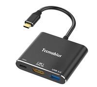 Tccmebius USB C Multiporta Adattatore, Uscita Thunderbolt 3 a HDMI 4K con Porta USB 3.0 e Ricarica PD, per MacBook Pro/Air, Nintendo Switch, Chromebook, Samsung, Proiettore, Monitor (TCC-T31-UK)