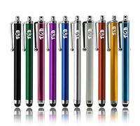 TCD - Confezione da 10 penne stilo spesse, universali, compatibili con tutti i dispositivi touch screen, multicolore