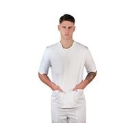 TCD Divisa completa Bianca OSPEDALIERA, OSS, ASA,ESTETISTA Infermiere, Medico, Sanitario, Laboratorio Scollo A V, Unisex, (Bianco, S)
