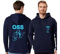 TCD Felpa Unisex OSS Operatore Socio Sanitario con Zip e Cappuccio colore blu scuro - Personalizzata con stampa Fronte/Retro - SPEDIZIONE Gratuita (XXL, OSS ANGELO ITALIA, CELESTE)