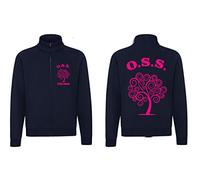 TCD Felpa Unisex OSS Operatore Socio Sanitario con Zip e Cappuccio colore blu scuro - Personalizzata con stampa Fronte/Retro - SPEDIZIONE Gratuita (XL, OSS ALBERO DELLA VITA, FUCSIA)