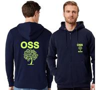 TCD Felpa Unisex OSS Operatore Socio Sanitario con Zip e Cappuccio colore blu scuro - Personalizzata con stampa Fronte/Retro - SPEDIZIONE Gratuita (M, OSS ALBERO DELLA VITA, VERDE FLUO)