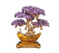 TCDHICY Cristallo Albero Soldi Albero di Cristallo Feng Shui, Ornamento del Fondo del lingotto d'oro, Albero della Fortuna da Tavolo for Ufficio Domestico Feng Shui Cristalli Bonsai(Purple,Grande)