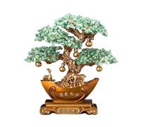 TCDHICY Cristallo Albero Soldi Albero di Cristallo Feng Shui, Ornamento del Fondo del lingotto d'oro, Albero della Fortuna da Tavolo for Ufficio Domestico Feng Shui Cristalli Bonsai(Green,Grande)